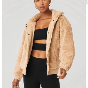 Alo Sherpa Varsity Jacket in Black